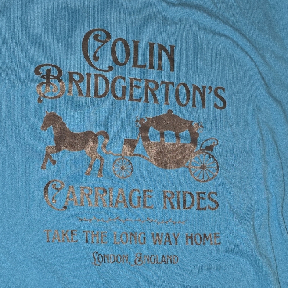 Bridgerton Bella Canvas Blue Graphic T-Shirt - Picture 3 of 5